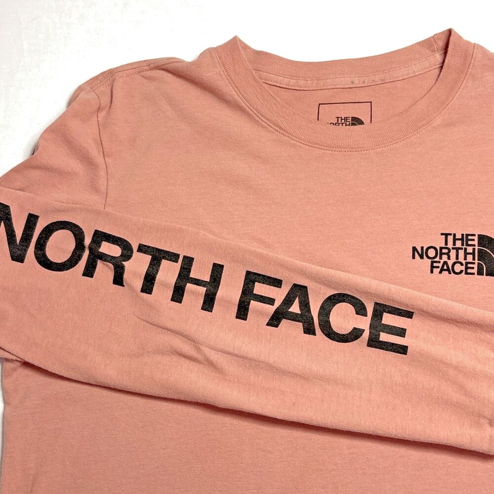 The North Face Long Sleeve Peach Pink Crew Neck Cotton Pullover T Womens Small